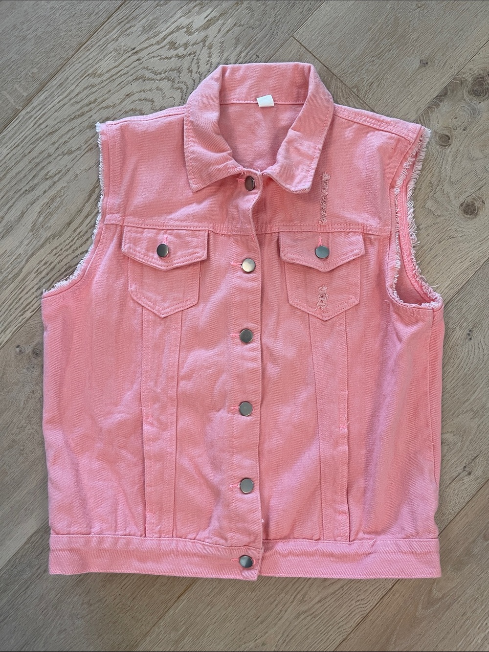 Pink Sleeveless Denim Vest Size 4X